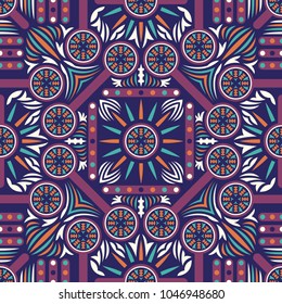 abstract modern contemporary native on blue pattern 