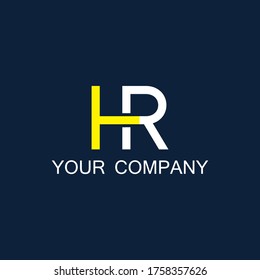 abstract modern corporate HR letter logo design. UI app HR letter logo