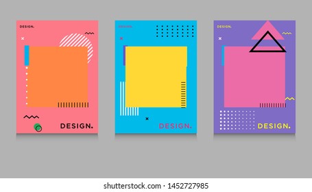 abstract modern cover design with memphis style. fun circle banner design with memphis element. can be used to advertising, cover, brochure, flyer, book, promotion sale banner. vector 