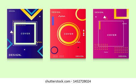 abstract modern cover design with memphis style. fun circle banner design with memphis element. can be used to advertising, cover, brochure, flyer, book, promotion sale banner. vector 