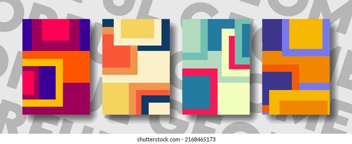 Abstract modern cover rectangle style and colorful geometric poster