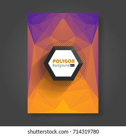 Abstract modern cover, report brochure, flyer design template with geometric triangular style, clean and modern concept. Vector eps 10