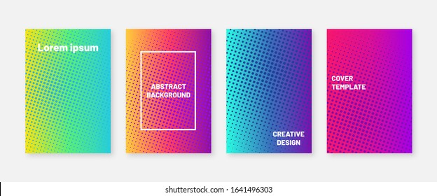 Abstract modern covers design template. Four minimal geometric backgrounds. Cool gradients
