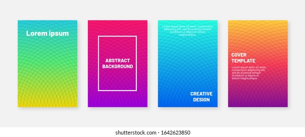 Abstract modern covers design template. Four minimal geometric backgrounds. Cool gradients