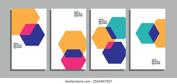 Abstract modern covers set, minimal covers geometric design. Vector illustration.