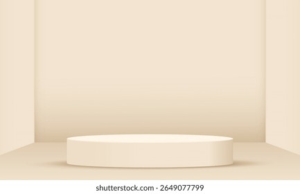abstrato moderno creme cor exibir palco pódio com espaço de cópia para você projetar fundo