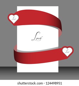Abstract modern creative beauty vector web design with ribbon and heart