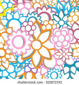 Abstract modern creative colorful vector summer 3d background with flower pattern set