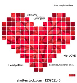 Abstract modern creative colorful vector heart background with pattern