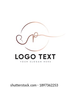 Abstract modern creative enchanting handwritten letter type P logo template, Vector logo for business and company identity