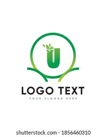 Resumen de folletos modernos de crecimiento creativo tipo de letra U plantilla de logotipo, logotipo vectorial para identidad empresarial y de empresa 