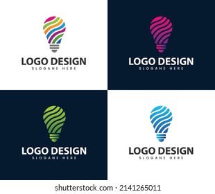 Abstract modern creative idea light bulb logo