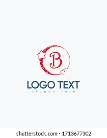 Carta creativa moderna resumida B con la plantilla del logotipo de las estrellas, el logotipo vectorial para la identidad empresarial y de la empresa 
