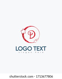 Abstract modern creative letter D with stars logo template, vector logo for business and company identity 