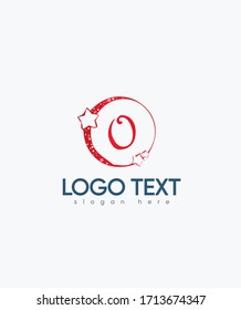 Abstract modern creative letter O with stars logo template, vector logo for business and company identity 
