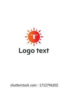 Abstract modern creative letter T Circle with sunshine logo template, vector logo for business and company identity 