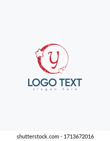 Abstract modern creative letter Y with stars logo template, vector logo for business and company identity 