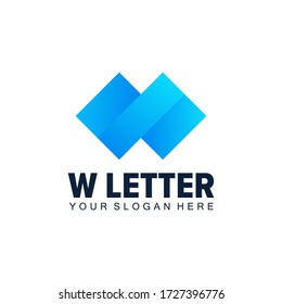 abstract modern creative minimal w letter business logo design concept. UI w iconic logo 