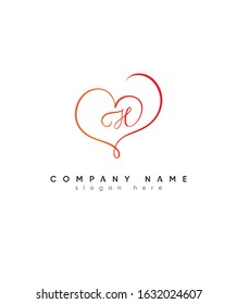 Abstract, Modern, Creative and Minimalist Letter H Heart Logo Design Icon, Editable in Vector Format in Black and White Color