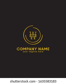 Abstract, Modern, Creative and Minimalist Letter WO  Logo Design Icon, Editable in Vector Format in Black and White Color