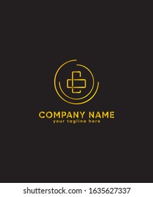 Abstract, Modern, Creative and Minimalist Letter CO  Logo Design Icon, Editable in Vector Format in Black and White Color