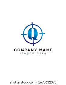Abstraktes, modernes, kreatives und minimalistisches Q-Logo im Kreis Logo-Design-Symbol, Logo für Vektorillustration für Unternehmens- und Firmenidentität 