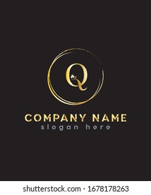 Abstract, Modern, Creative and Minimalist Uppercase Letter Q in circle Logo Design Icon, Vector logo for business and company identity 