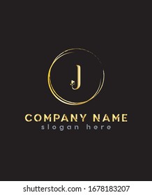 Abstract, Modern, Creative and Minimalist Uppercase Letter J in circle Logo Design Icon, Vector logo for business and company identity 