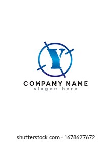 Y abstracto, moderno, creativo y minimalista en círculo Icono de diseño con logotipo, logotipo vector para identidad empresarial y de empresa 