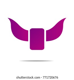 abstract  modern creative purple buffalo look a like logo icon element isolated background
