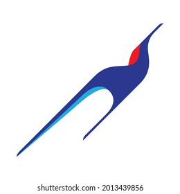 Abstract modern and creative symbol with a flying bird figure