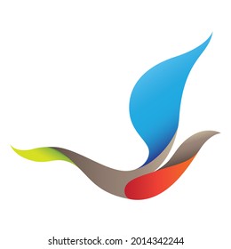 Abstract modern and creative symbol with a flying bird figure