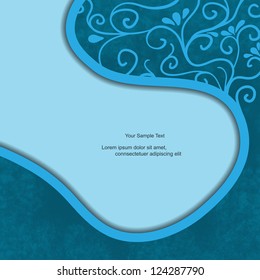 Abstract modern creative text box and background with flower pattern