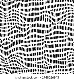 Abstract modern crocodile leather seamless pattern. Animals trendy background. Black and white decorative vector illustration for print, fabric, textile. Modern ornament of stylized alligator skin.