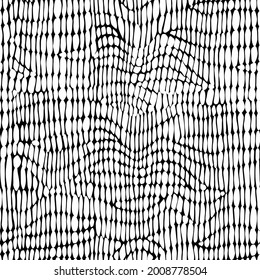 Abstract modern crocodile leather seamless pattern. Animals trendy background. Black and white decorative vector illustration for print, fabric, textile. Modern ornament of stylized alligator skin.