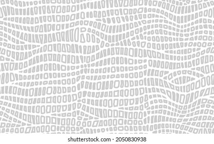 Abstract modern crocodile leather seamless pattern. Animals trendy background. Grey and white decorative vector illustration for print, fabric, textile. Modern ornament of stylized alligator skin.
