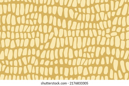 Abstract modern crocodile leather seamless pattern. Animals trendy background. Beige decorative vector illustration for print, fabric, textile. Modern ornament of stylized alligator skin.