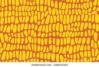 Abstract modern crocodile leather seamless pattern. Animals trendy background. Beige decorative vector illustration for print, fabric, textile. Modern ornament of stylized alligator skin.