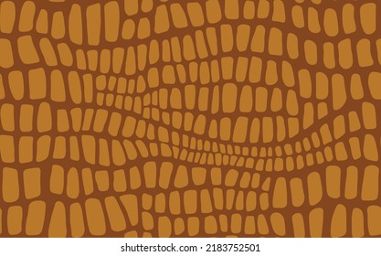 Abstract modern crocodile leather seamless pattern. Animals trendy background. Beige decorative vector illustration for print, fabric, textile. Modern ornament of stylized alligator skin.