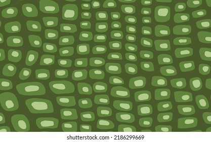 Resumen de diseño moderno de cuero de cocodrilo sin costuras. Los animales están de moda. Ilustración vectorial decorativa verde para impresión, tela, textil. Ornamento moderno de piel de lagarto estilizado.