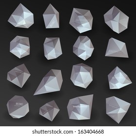 abstract modern crystal Label, bubble , can be used for website, info-graphics, banner/ vector set