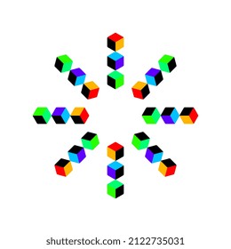 abstract modern cube simple flat symbol