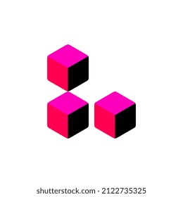 abstract modern cube simple flat symbol