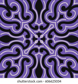 abstract modern curve and dot pattern on purple