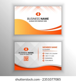 Abstract Modern Curve Wavy Orange Business Card Template, can be used for business designs, presentation designs or any suitable designs.