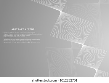 Abstract Modern  curves Lines Designed on gray Background With Sample Text Area.Vector graphic illustration template for use in the projects business, science, education and technology.