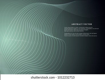 Abstract Modern  curves Lines Designed on gray Background With Sample Text Area.Vector graphic illustration template for use in the projects business, science, education and technology.