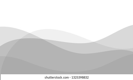 Abstract Modern Curves Stacked. White and Gray Vector Backgrounds.