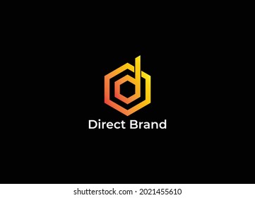 Abstract modern d letter initial tech logo design