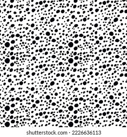 Abstract modern dalmatian fur seamless pattern. Animals trendy background. Black and white decorative vector illustration for print, card, postcard, fabric, textile. Modern ornament of stylized skin.